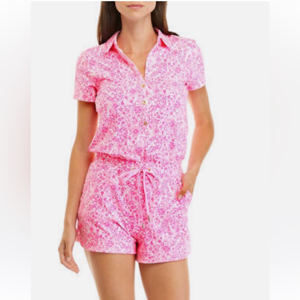 Lilly Pulitzer Pink Textured One Piece with Collared Design size XXS - Picture 1 of 11